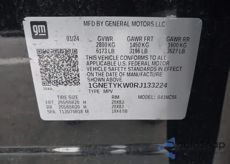 2024 Chevrolet Traverse Limited Awd Rs z USA, uszkodzony, nr VIN 1GNETYKW0RJ133224